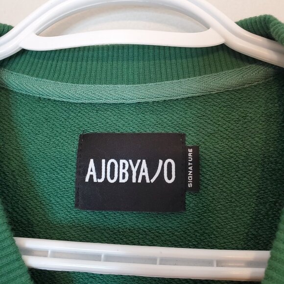 Ajobyajo Ajolica Spellout Crewneck Sweatshirt Green Size XL - Picture 5 of 6